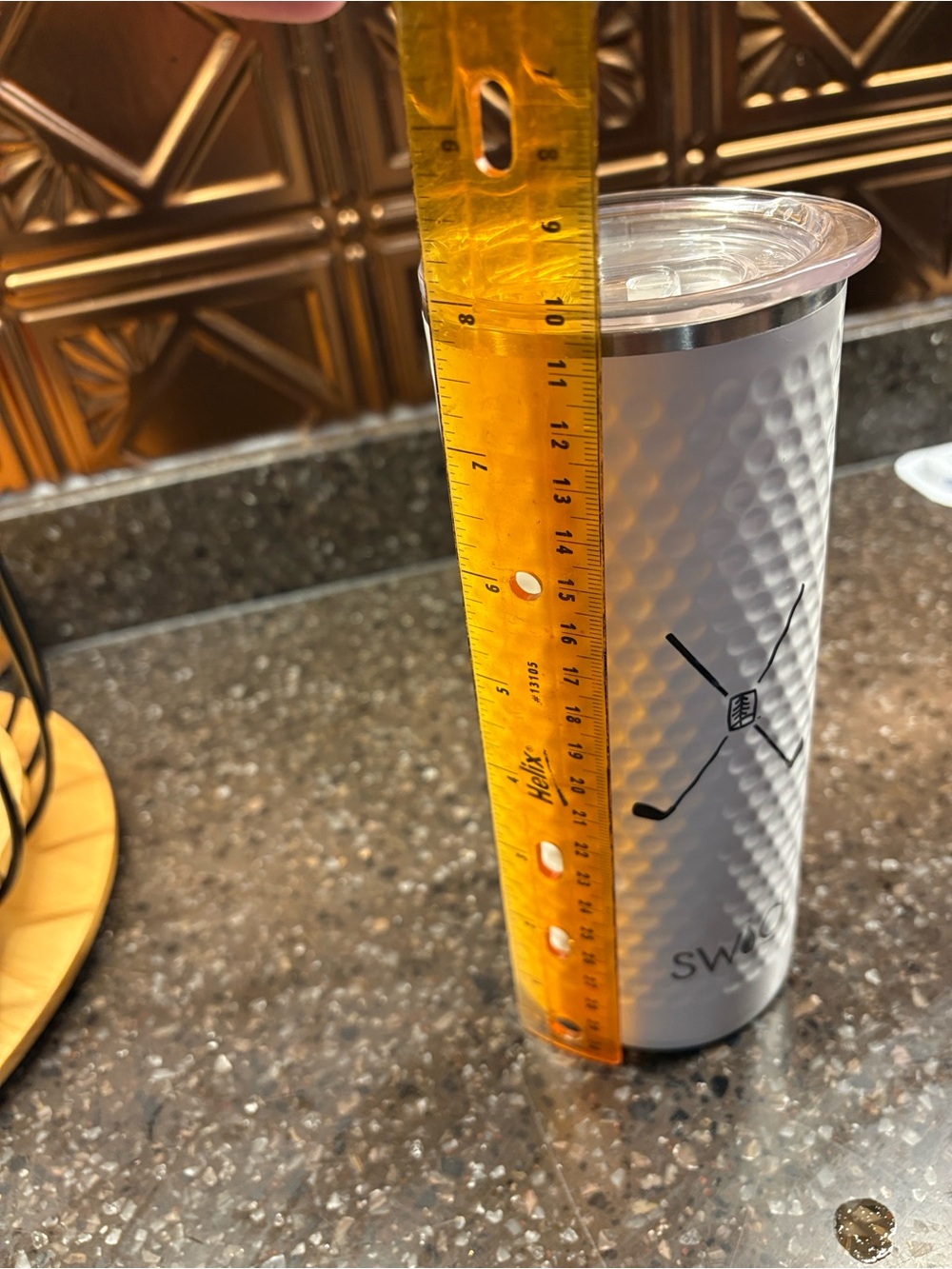 Swig White Textured Golf Tumbler with Clear Lid - Picture 4 of 4